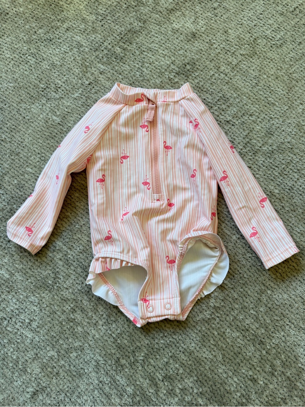 Carter’s Just One You Baby Girl Flamingo Long Sleeve Swimsuit 6 Months